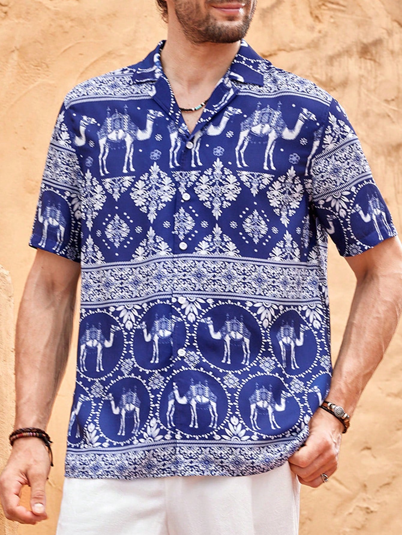 Men's Beach Outfits, Summer Vacation Lightweight Breathable Woven  Shirt For Casual Beach Leisure