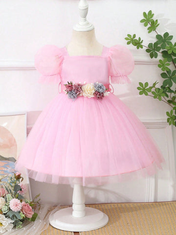 Baby Girl Mesh Party First Birthday Dancing Lovely Dress