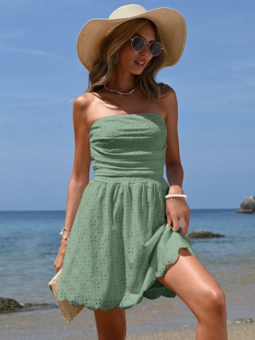 Women's Strapless Vacation Dress