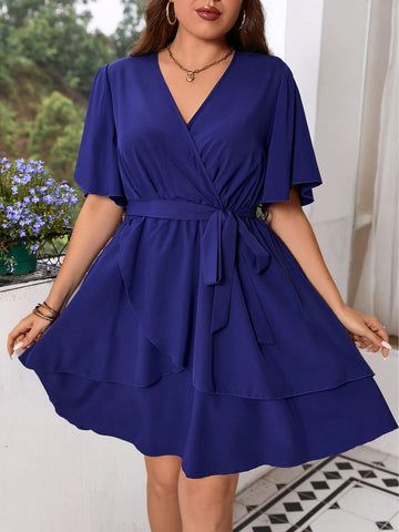 Plus Size Women's Plain Simple Daily Dress