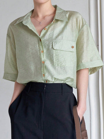 Flap Pocket Drop Shoulder Shirt