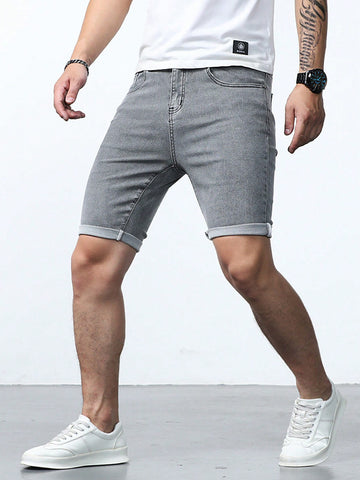 Men Cotton Slant Pocket Denim Shorts