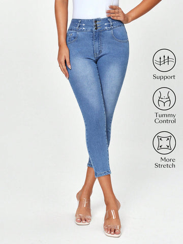 Ladies' Simple Skinny Jeans For Daily Wear