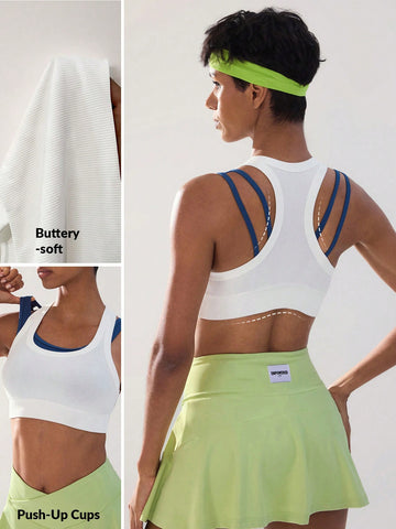 Women's Summer Hemmed Cropped Athletic Tank Top For Daily Workout,Tennis Outfit Women