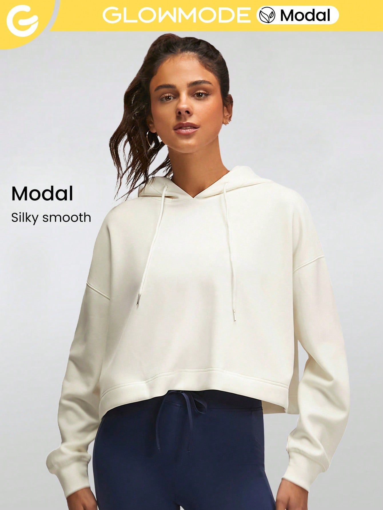 Modal Silk Touch Cropped Hoodie