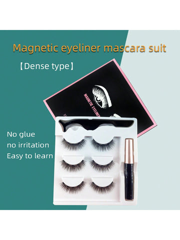 Magnetic Eyelashes Natural Look, 1pc 5d Magnetic Eyelashes Thick Type (style 04) For Natural And Lengthening Effect, Easy To Wear, Suitable For Daily, Work, Study, Travel, Party, Etc.