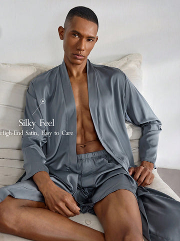 Men's Solid Color Simple Daily Robe