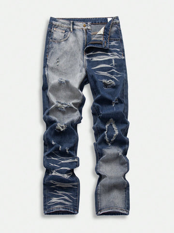 Men's Distressed Washed Jeans