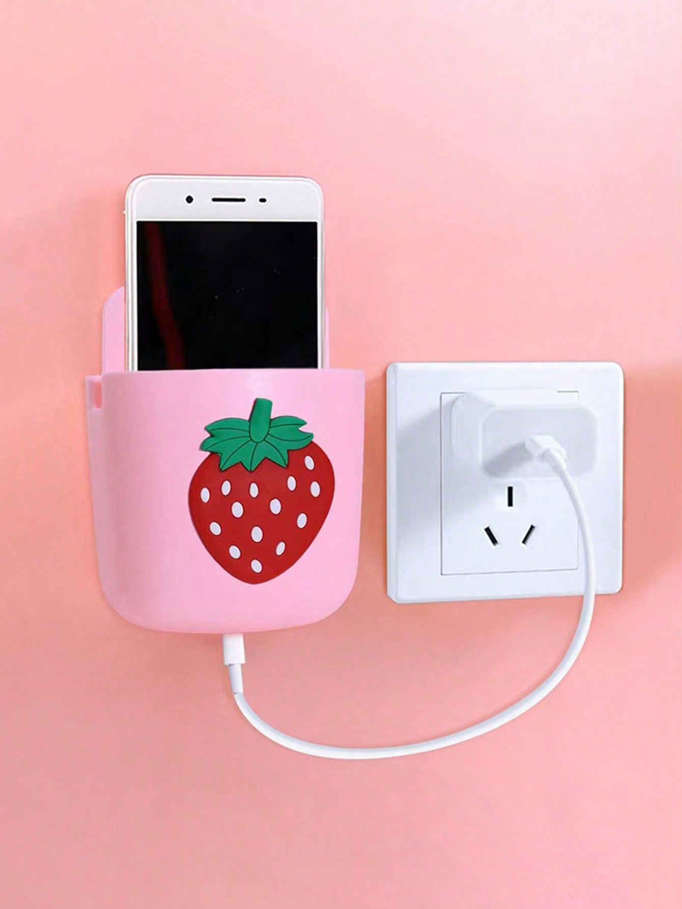 Strawberry Decor Wall-mounted Phone Storage Box