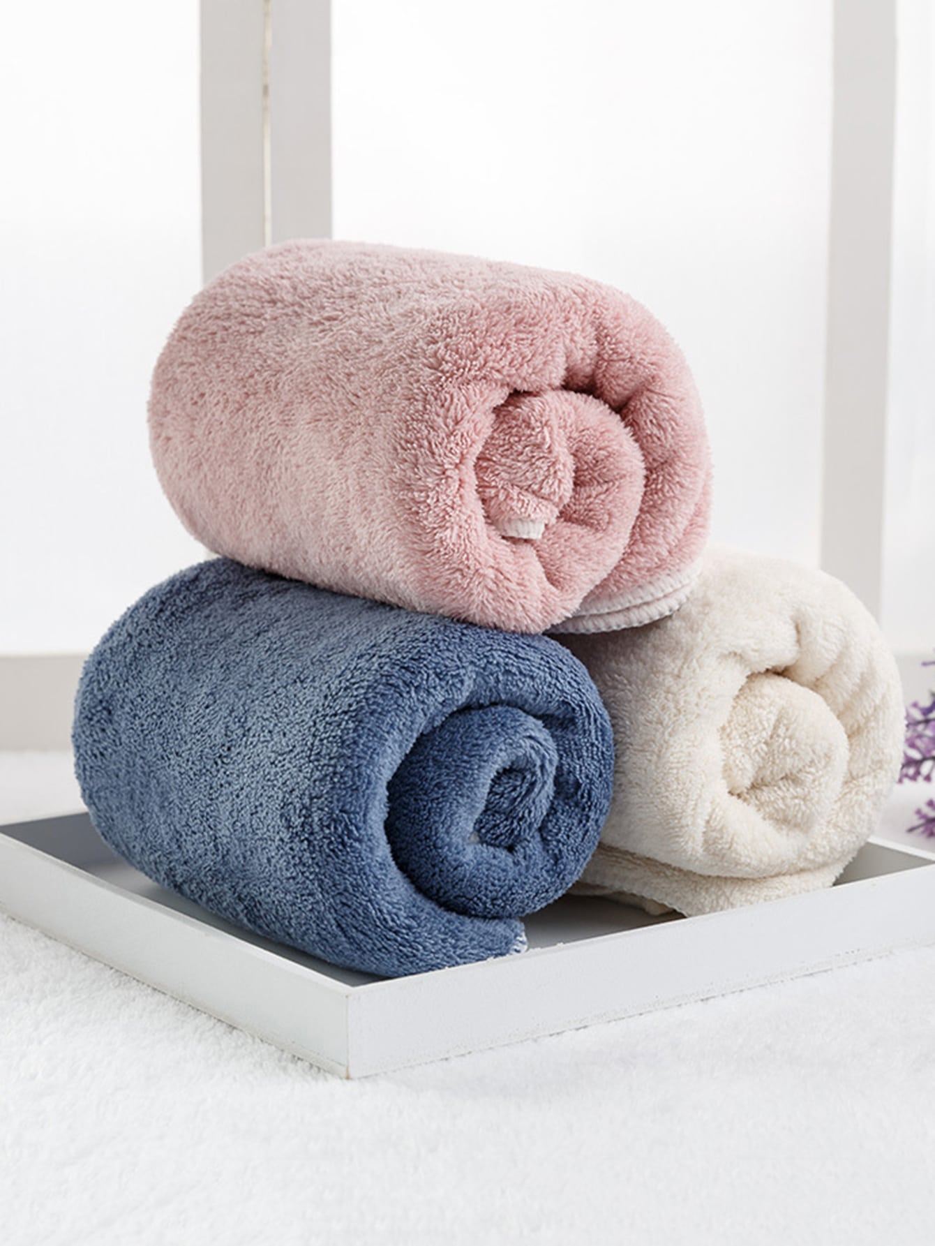 1pc Solid Color Absorbent Towel