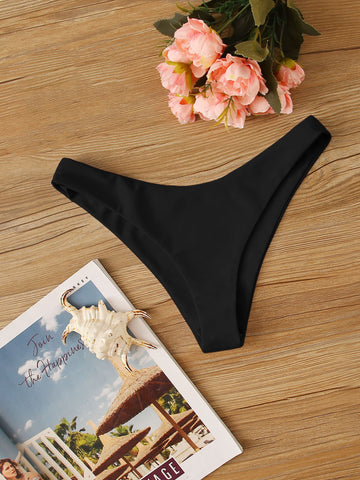 Summer Beach Solid High Cut Bikini Panty