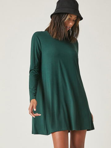 Mock-neck Tee Dress