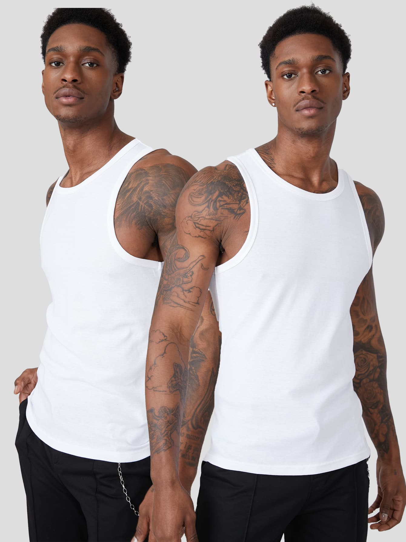 Men 2 Pack Round Neck Tank Top