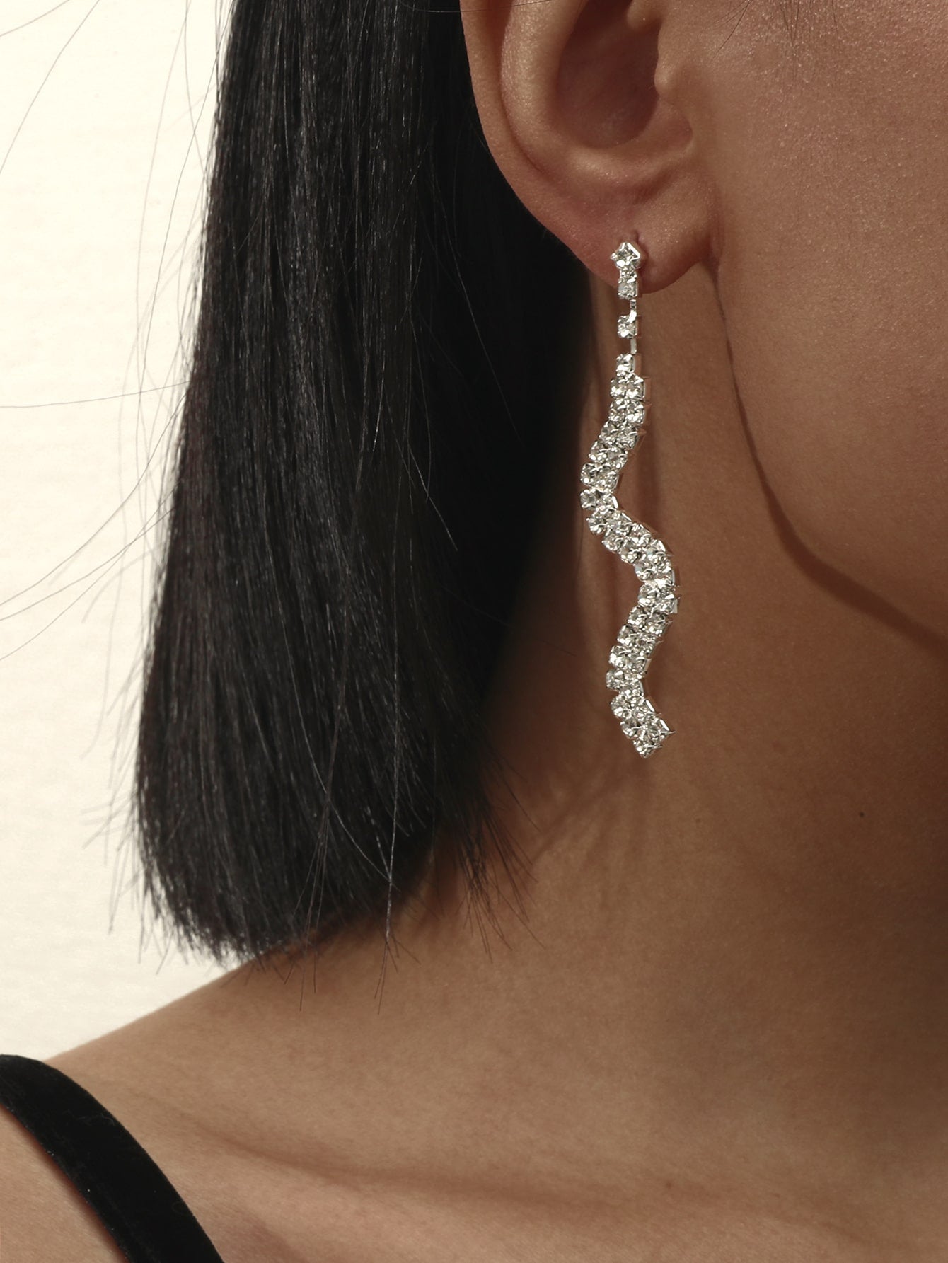 Nightclub Party Snake Crystal AB Earring Stud for Women 1Pair