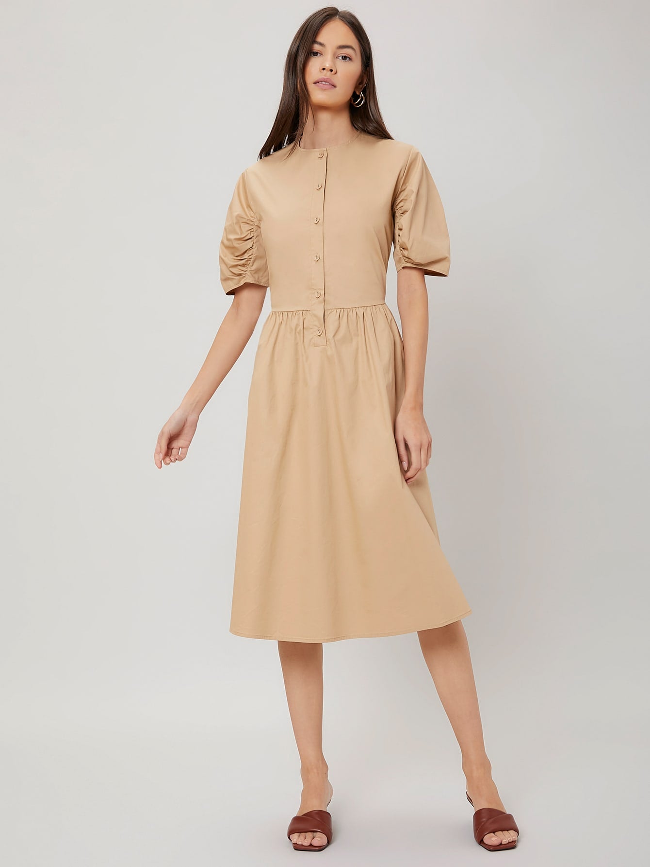 Gathered Sleeve Dress