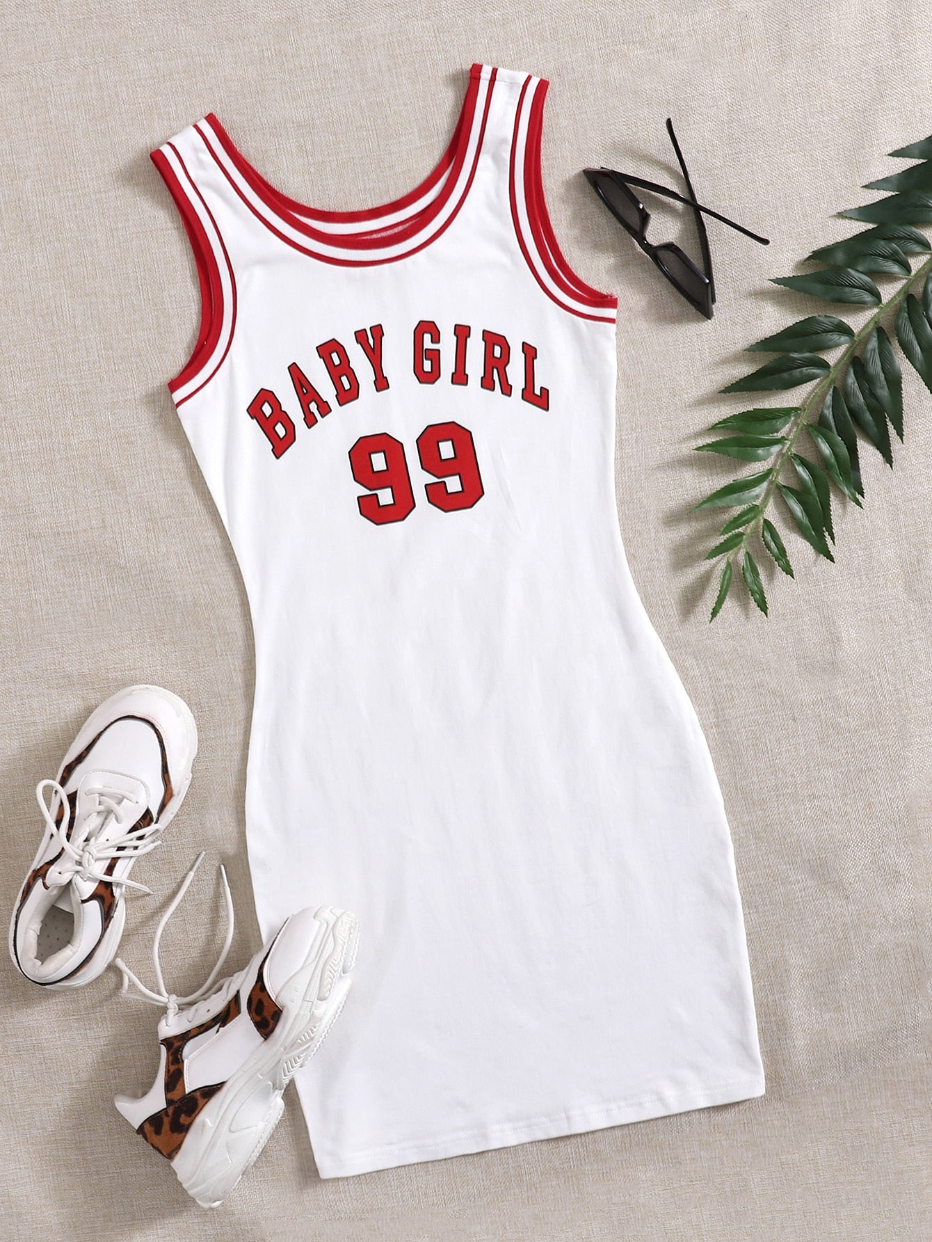 Letter Graphic Ringer Dress