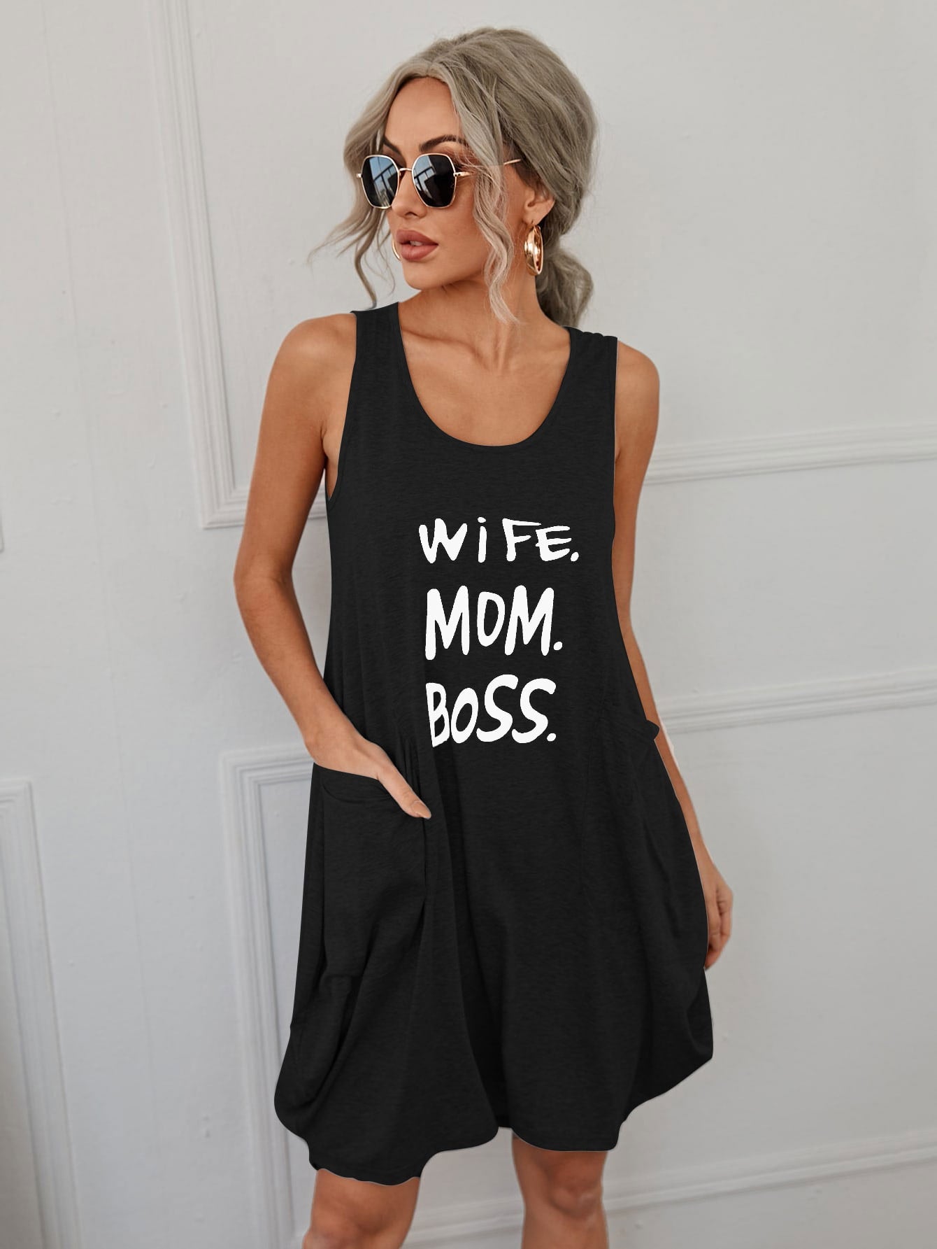 Letter Graphic Tank Dress