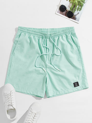 Men Drawstring Waist Shorts