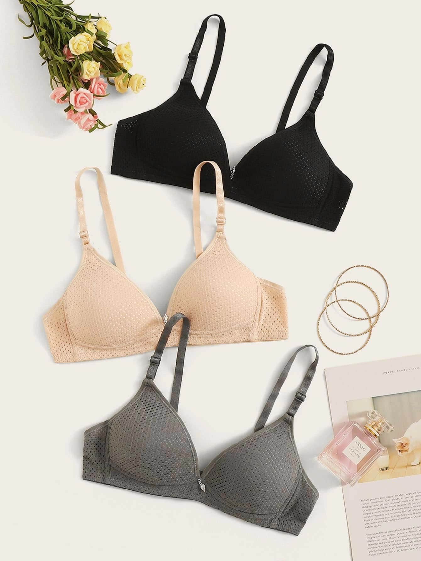 Adjustable Strap Bra Set 3pack