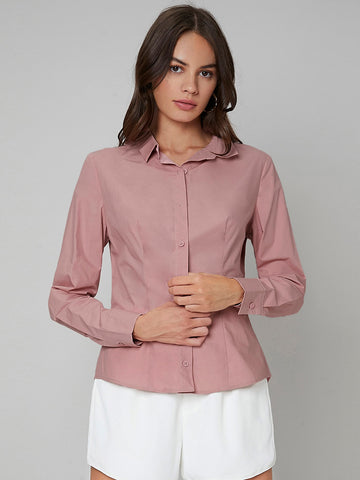 Button Through High Low Blouse