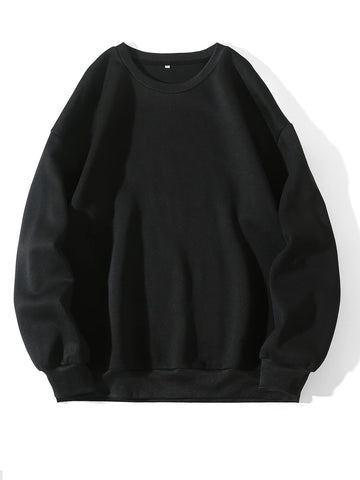 Solid Drop Shoulder Sweatshirt