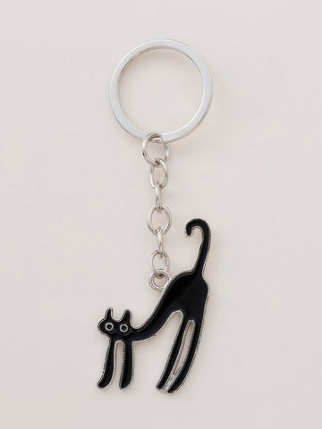 1pc Women's Super Cute Cartoon Cat Shaped Keychain With Raised Butt Design, Gift For Friends And Classmates