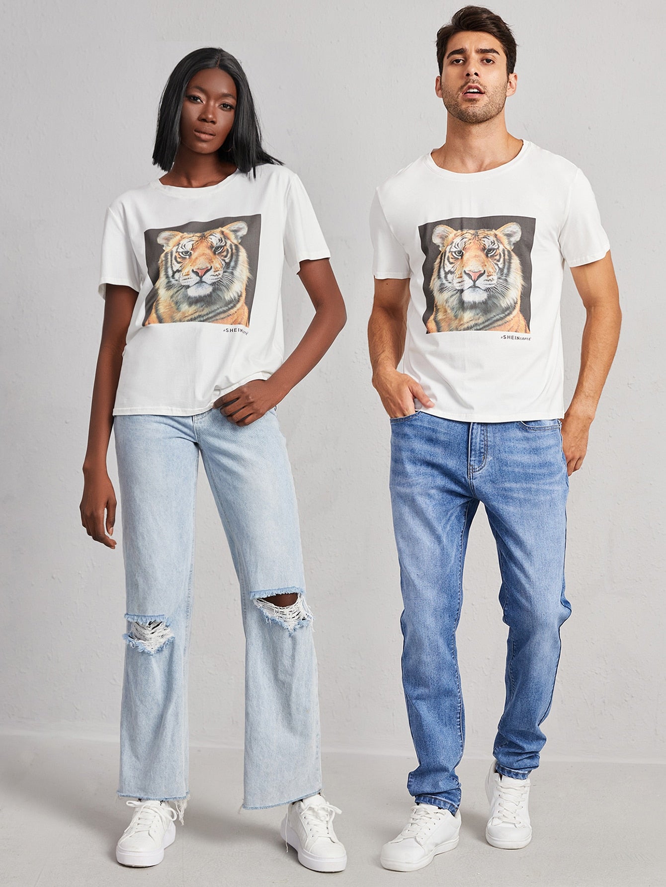 Unisex Tiger Print Tee