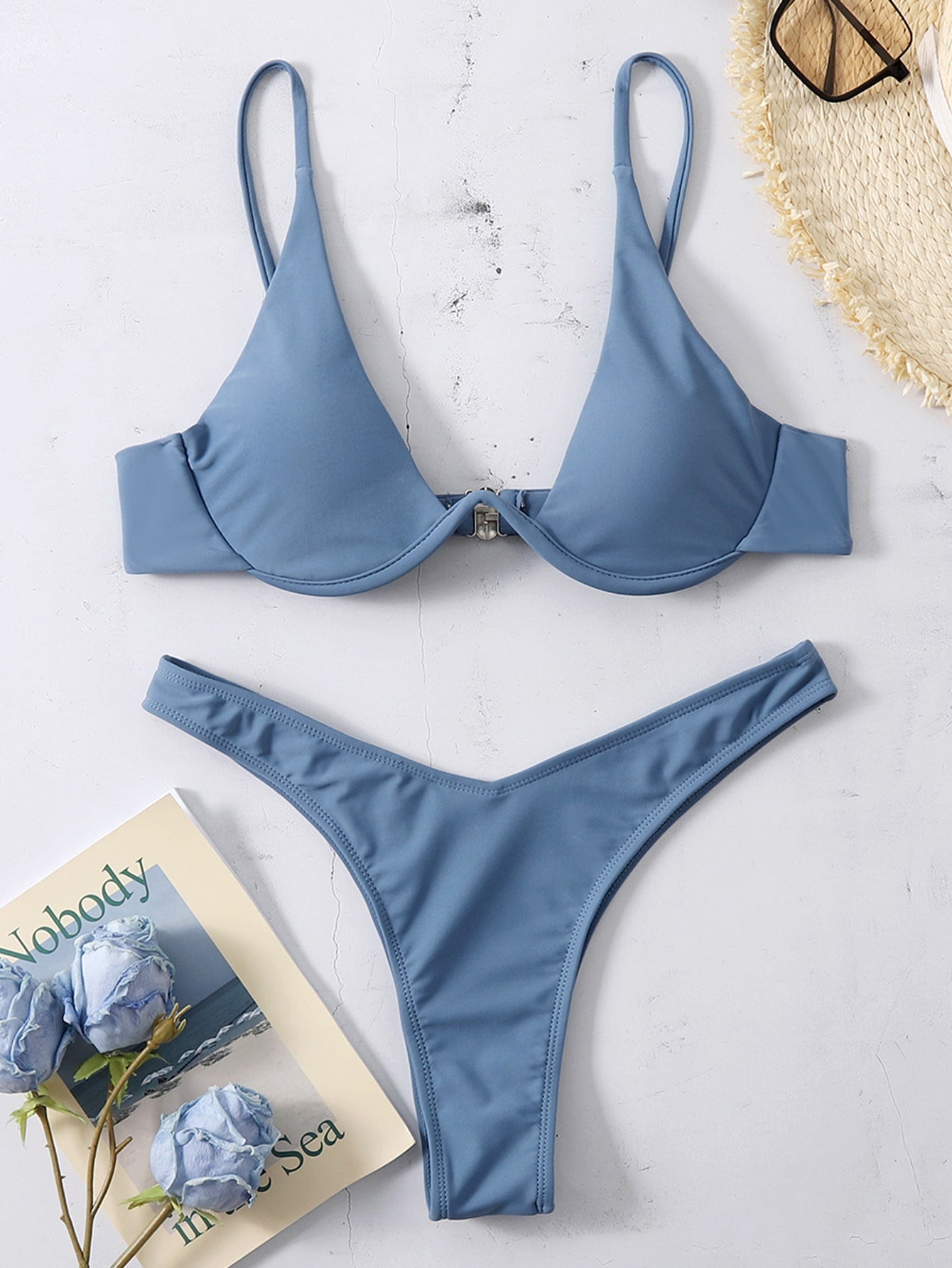 Summer Beach Plain Underwire High Cut Bikini