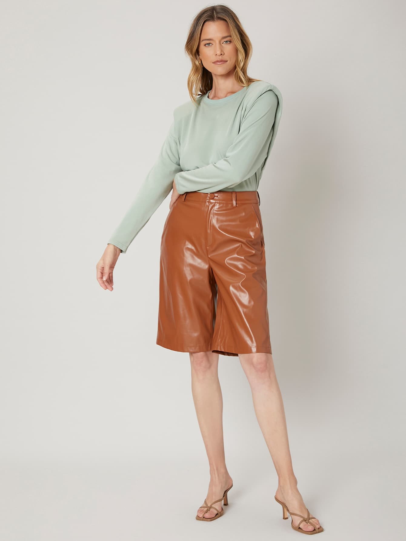 Pu Leather Bermuda Shorts