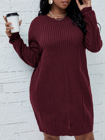 Plus Drop Shoulder Sweater Dress