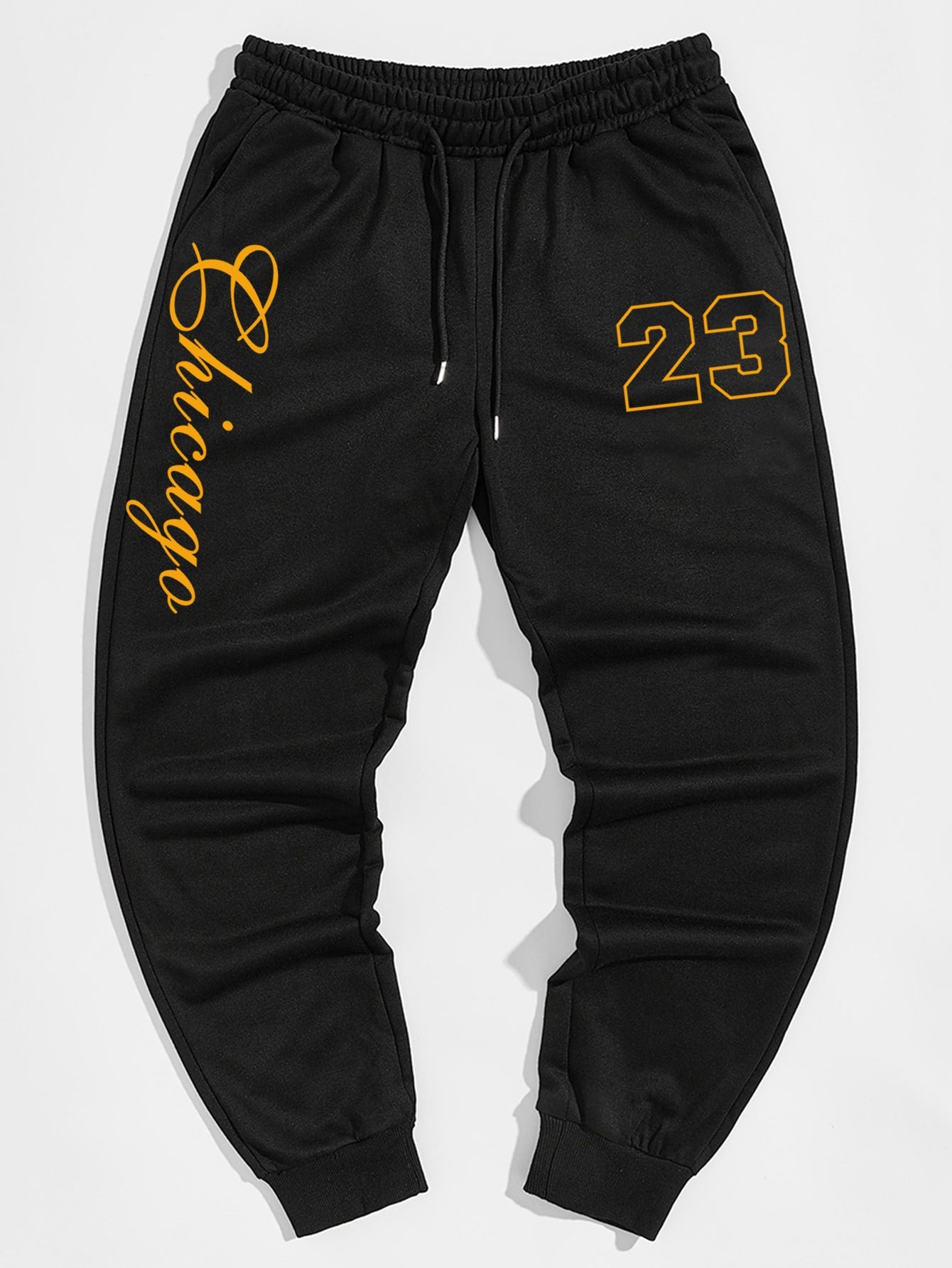 Loose Fit Men's Letter Graphic Drawstring Waist Sweatpants