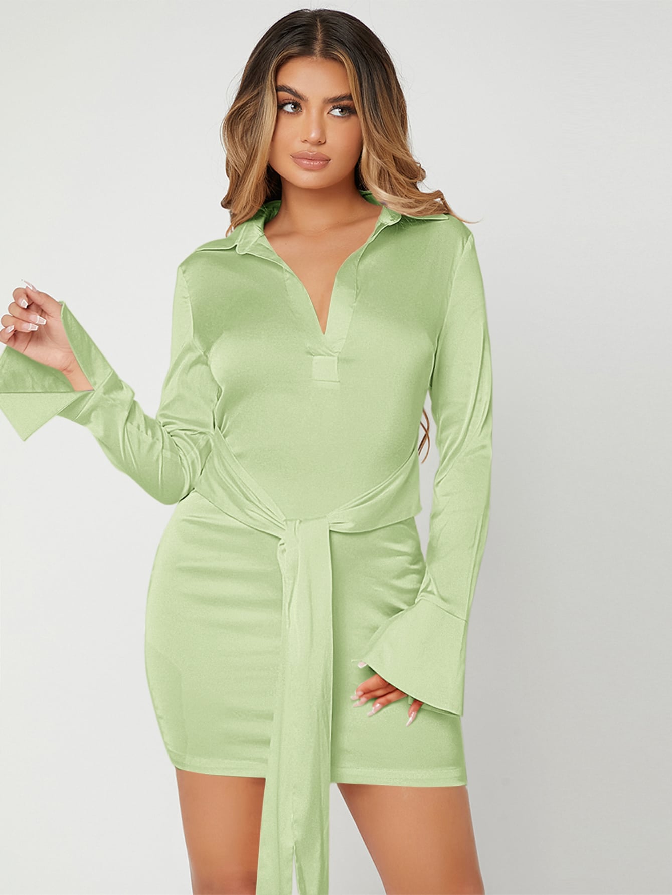 Tie Front Shirt Dress