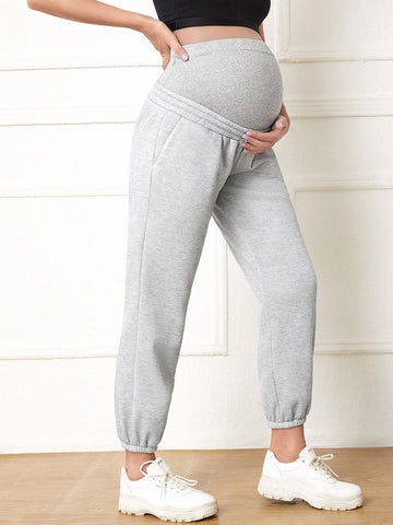 Maternity Wide Waistband Slant Pocket Pants