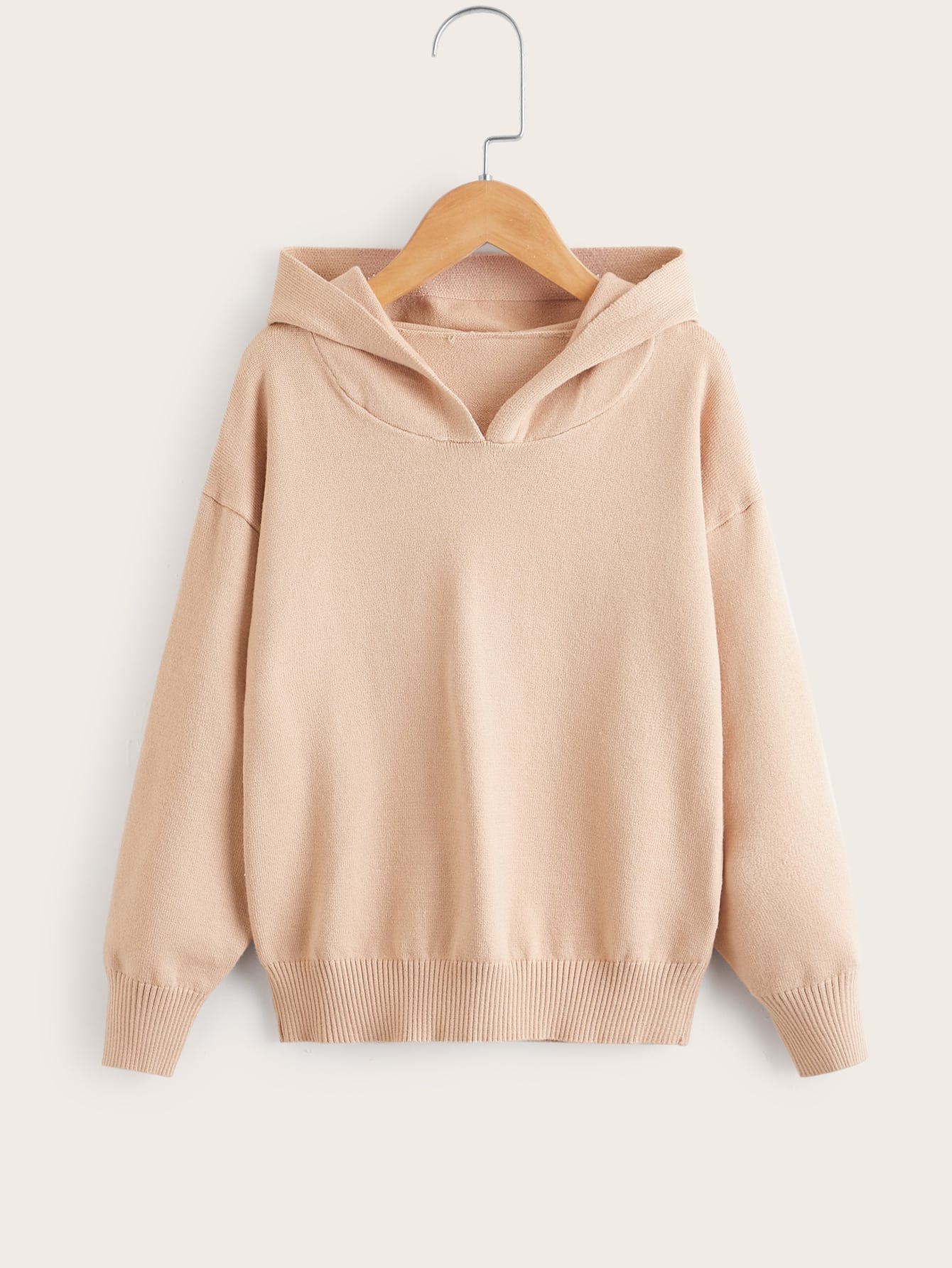 Girls Drop Shoulder Hooded Sweater