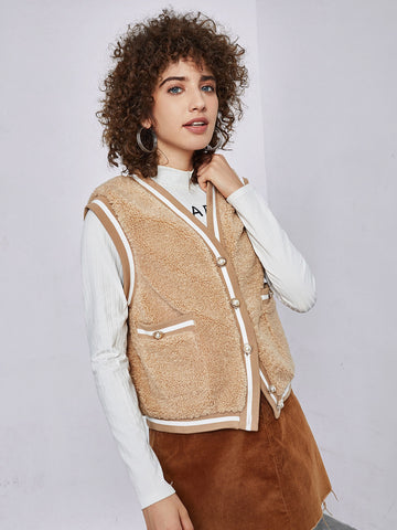 Button Through Shearling Jacket