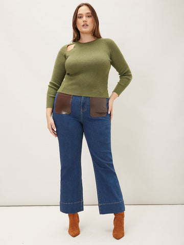 PLUS WOOL-MIX SLIM SWEATER