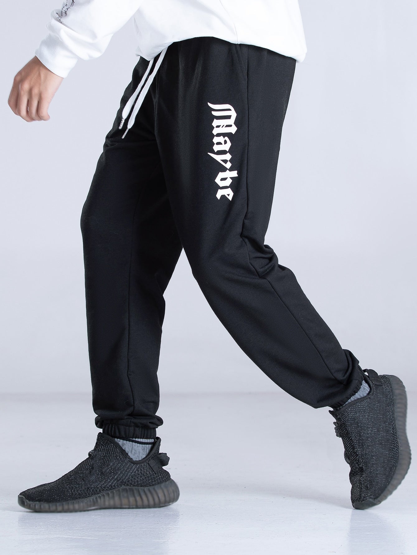 Men Letter Graphic Drawstring Waist Sweatpants