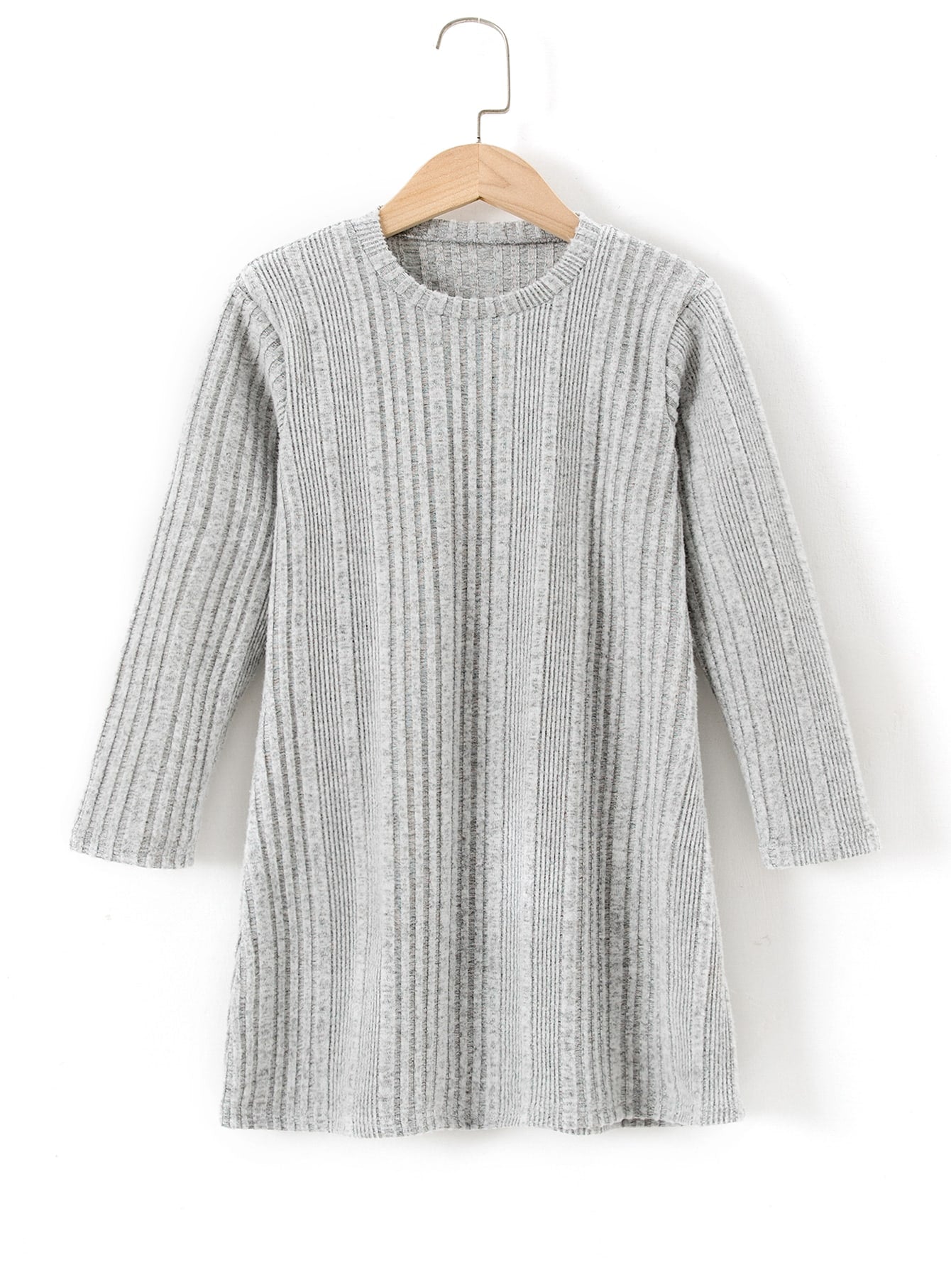 Girls Ribbed Knit Sweater Dress