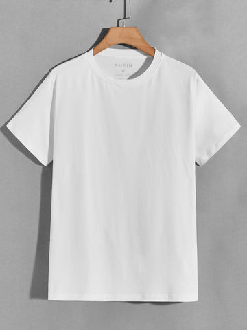 Men Solid Round Neck Tee