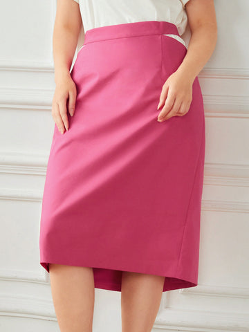 PLUS WAIST CUT-OUT SKIRT