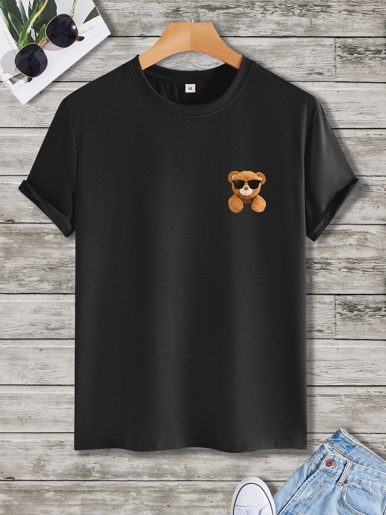 Men Bear Print Tee