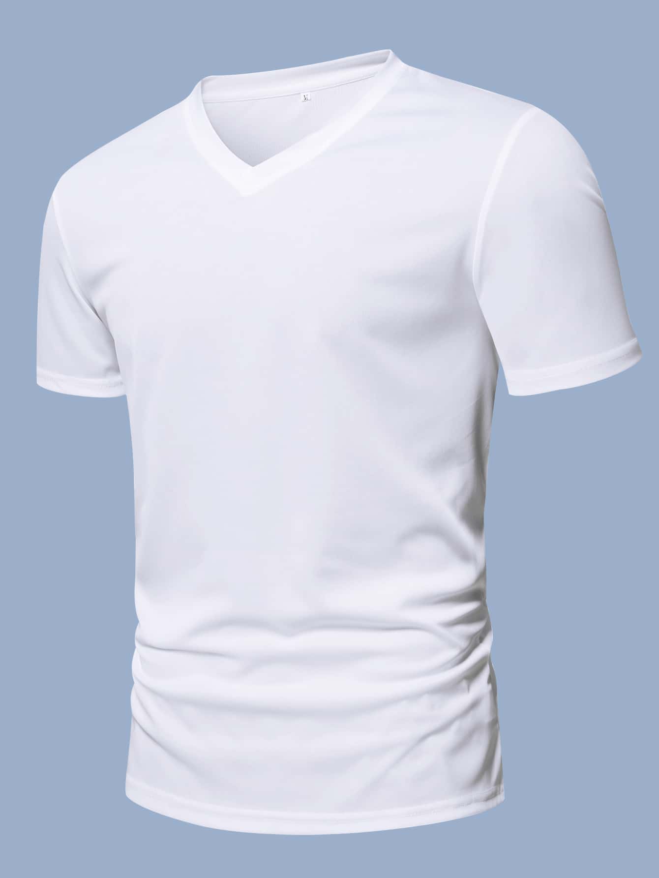 Men Solid V Neck Tee