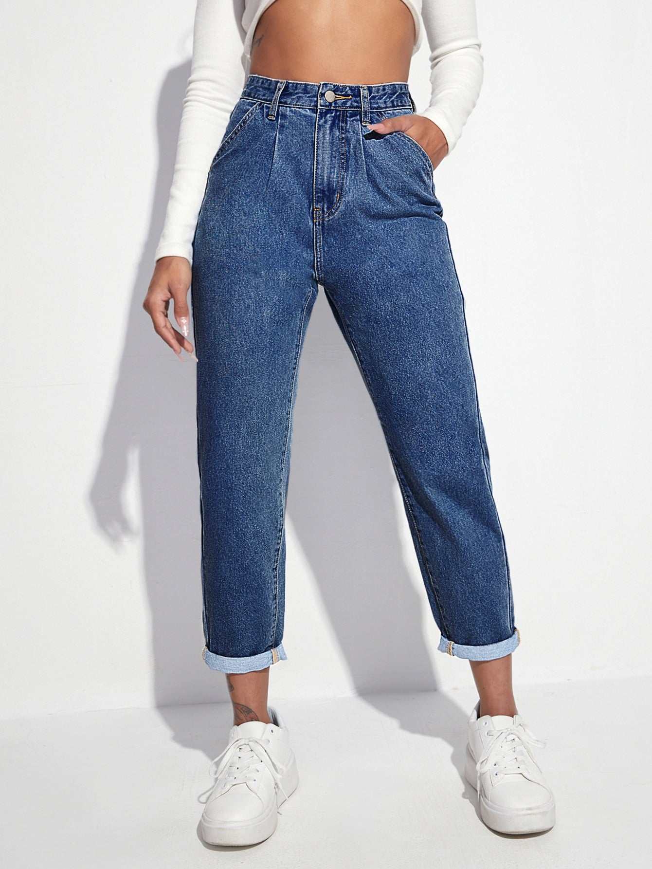 High Waisted Mom Fit Jeans