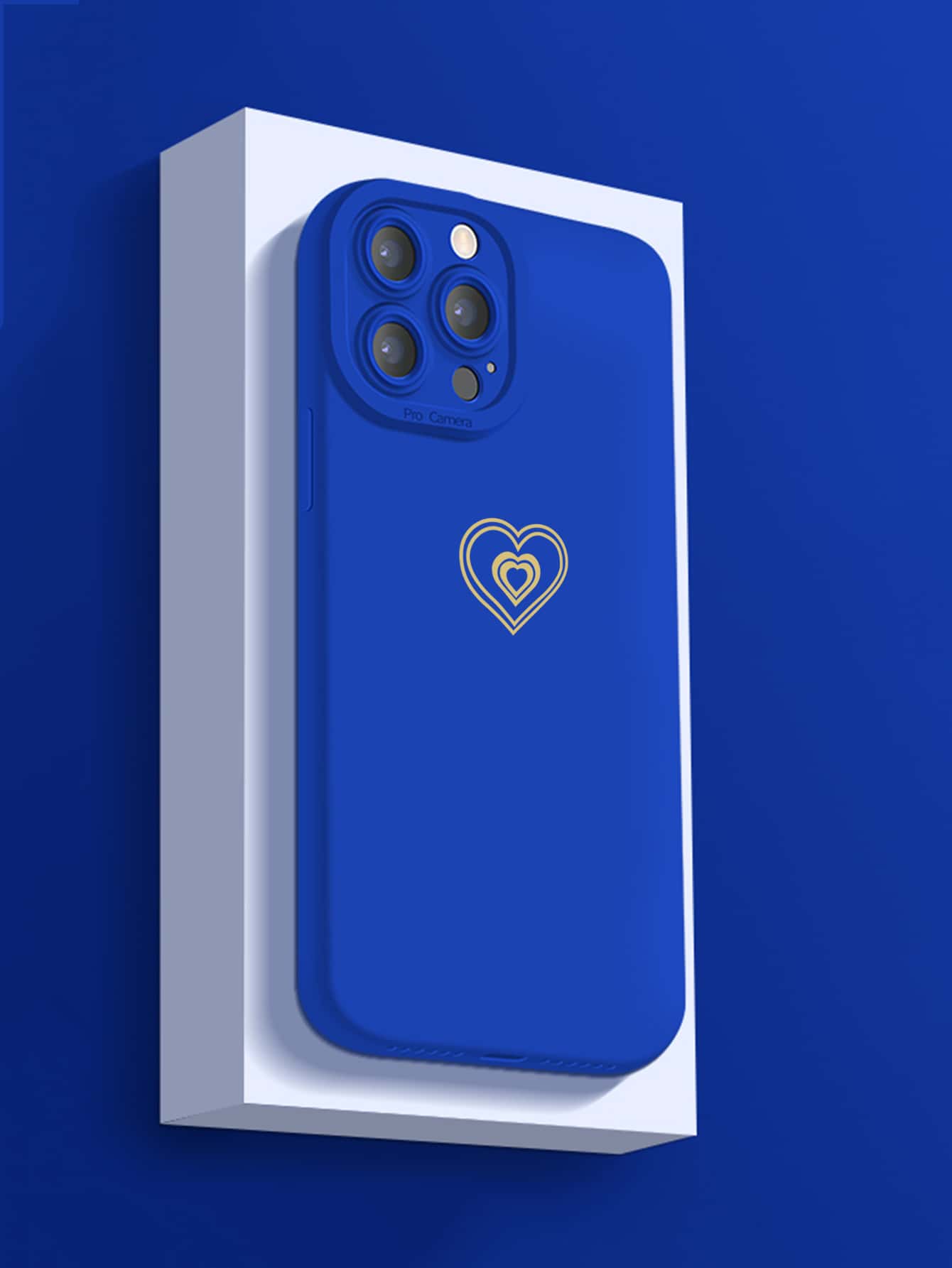 1pc Hot Stamping Love Heart Phone Case Compatible With Iphone 15 Pro Max, Xiaomi, Samsung