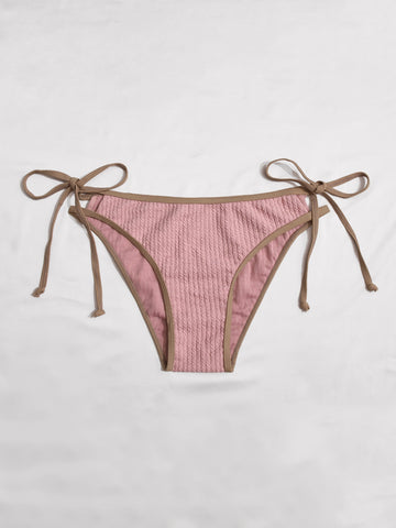 Contrast Binding Tie Side Bikini Panty