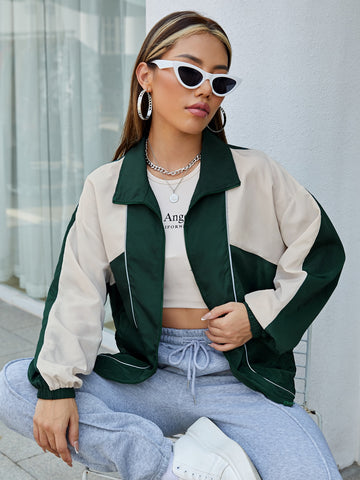 Two Tone Drop Shoulder Jacket