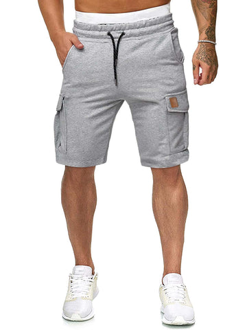 Loose Men's Drawstring Waist Patchwork Detail Flap Pocket Track Shorts