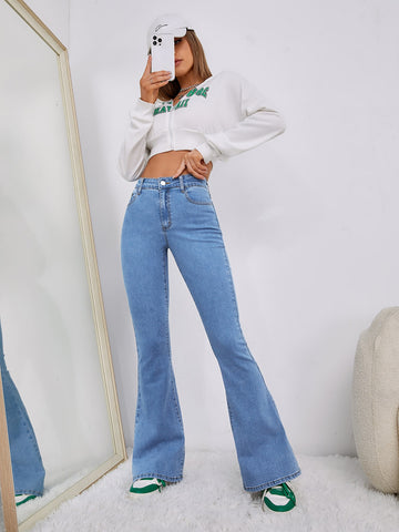 High Waist Flare Leg Jeans