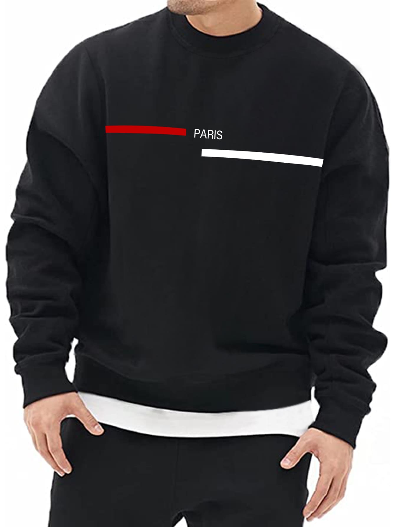 1pc Men's Loose Fit Letter Graphic Sweatshirt