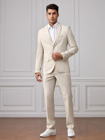 Men Single Breasted Blazer & Pants Suit Set